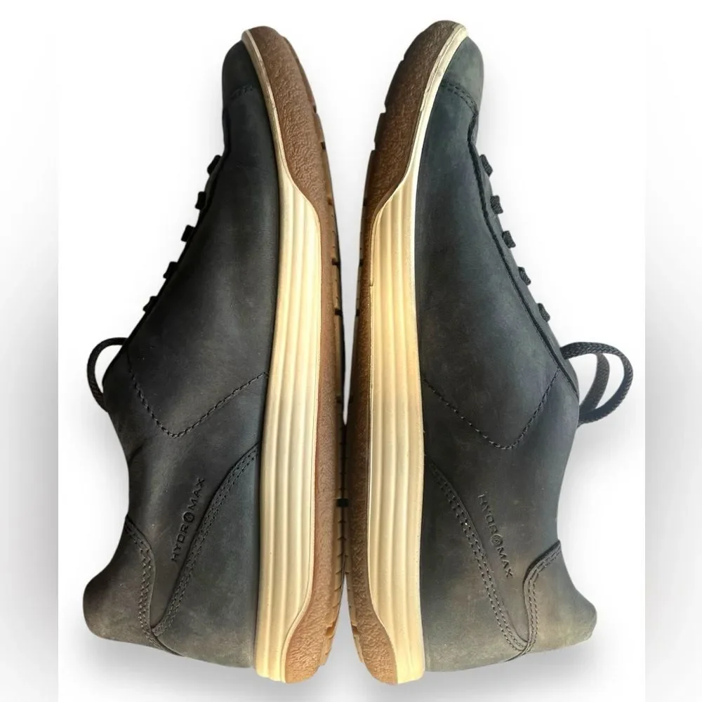 Ecco Chase II Tie Hydromax Sneaker Black Nubuck Lace Up Womens Size 40